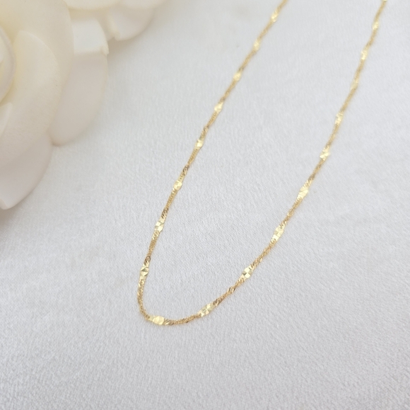 14k Gold Singapore Mirror Chain - 16" - Picture 5 of 8